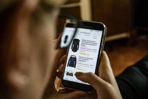 a person buying clothes online
